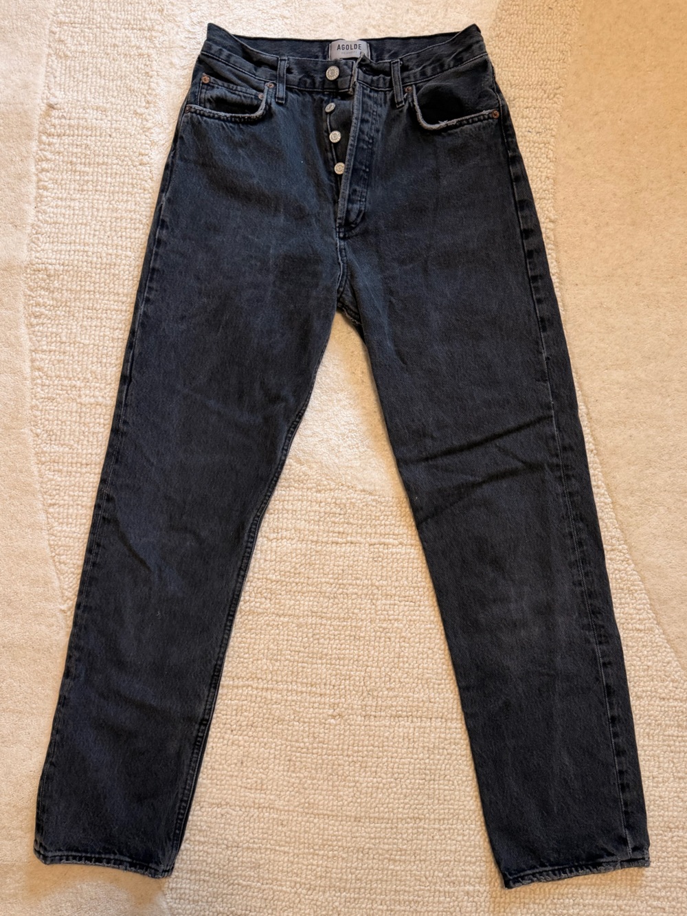 Agolde High-Rise Black Straight Jeans